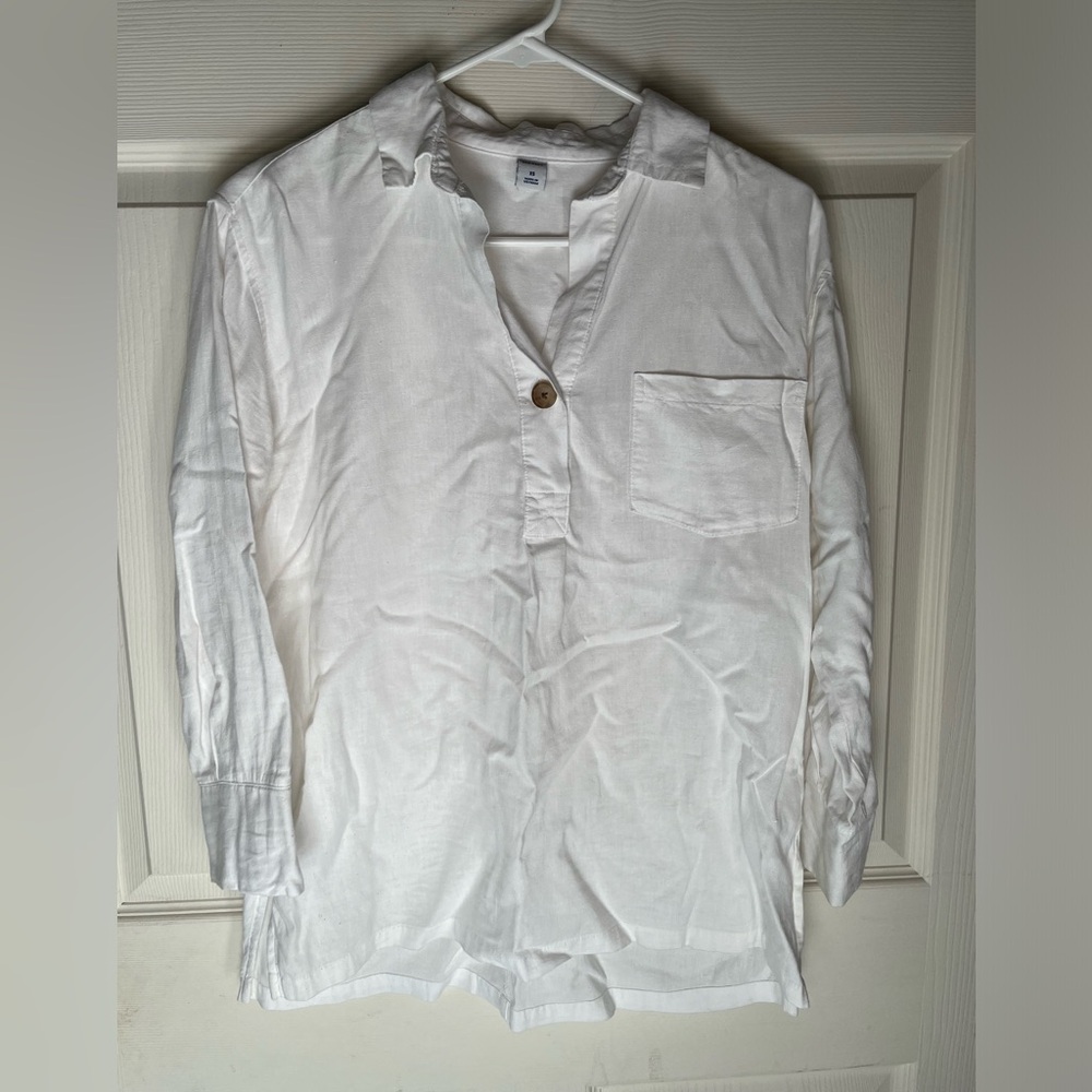 Old Navy white linen blend tunic size xs